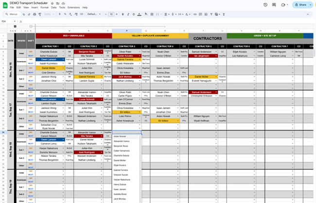 Transport Scheduler