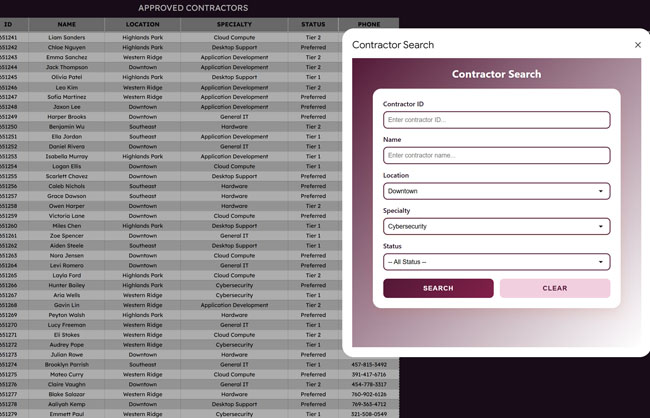 Contacts Search